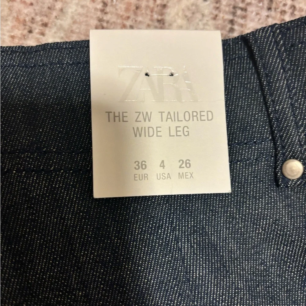 Zara Dark Blue Wide Leg Jeans, size 4 - Picture 4 of 8